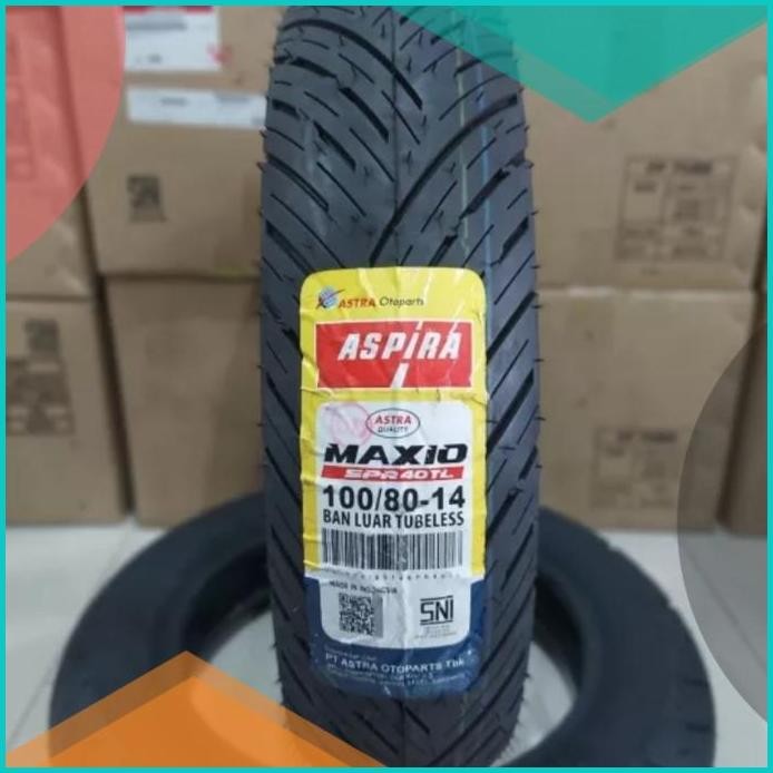 BAN BELAKANG ASPIRA 100/80 14 TUBELESS ORI MOTOR VARIO 125 VARIO 150