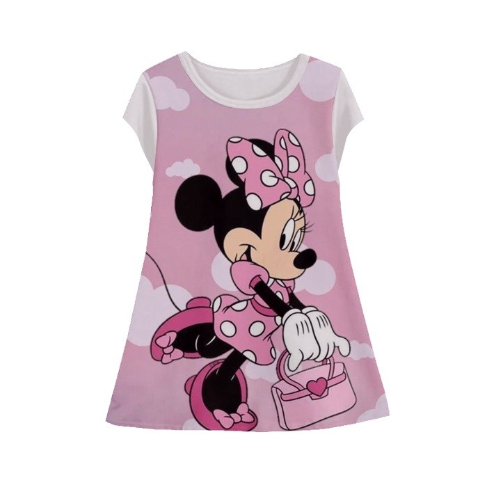 Baju Dress Anak Perempuan Mini Mouse v5 Tunik Anak Wanita MiniMouse-5 Umur 1-12 Tahun