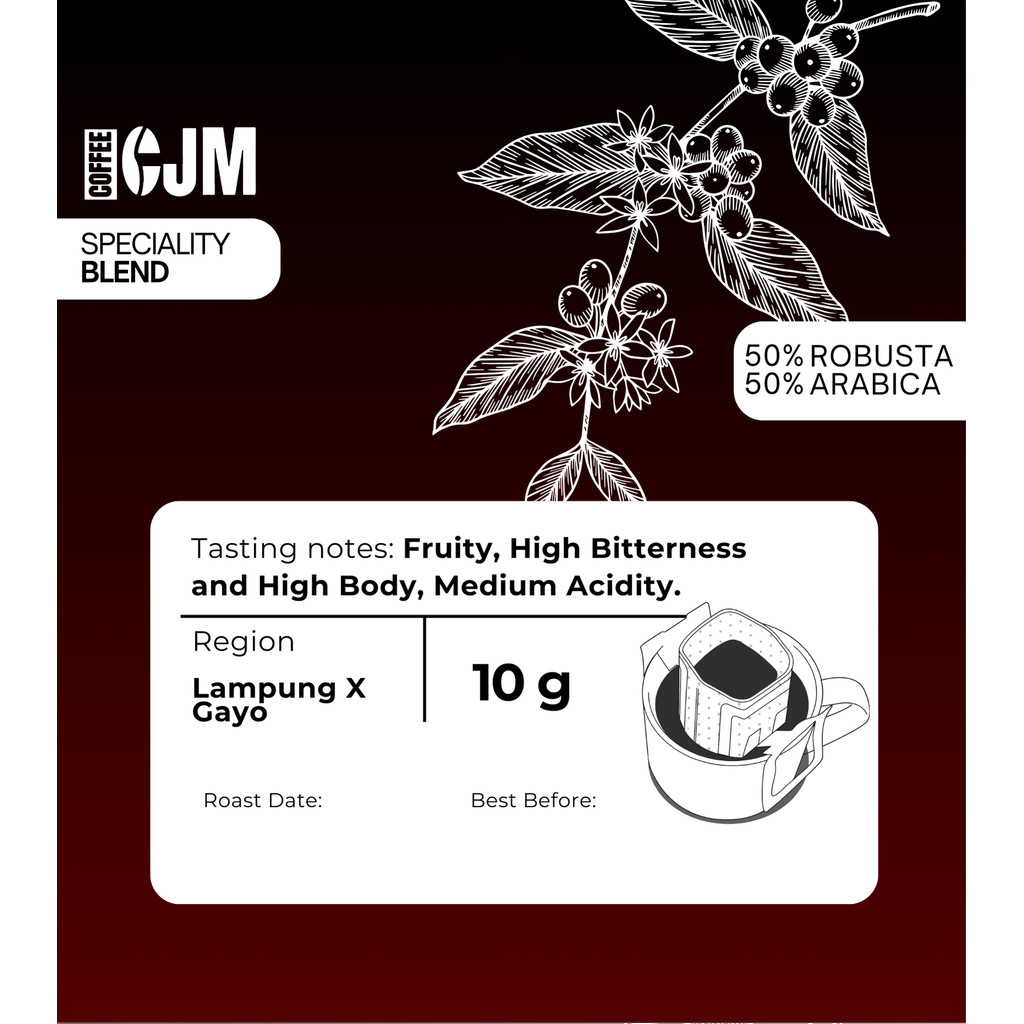 

10Gr 50% Arabika 50% Robusta | CJM Coffee House | Kopi Premium Asli | House Blend GayoXLampung
