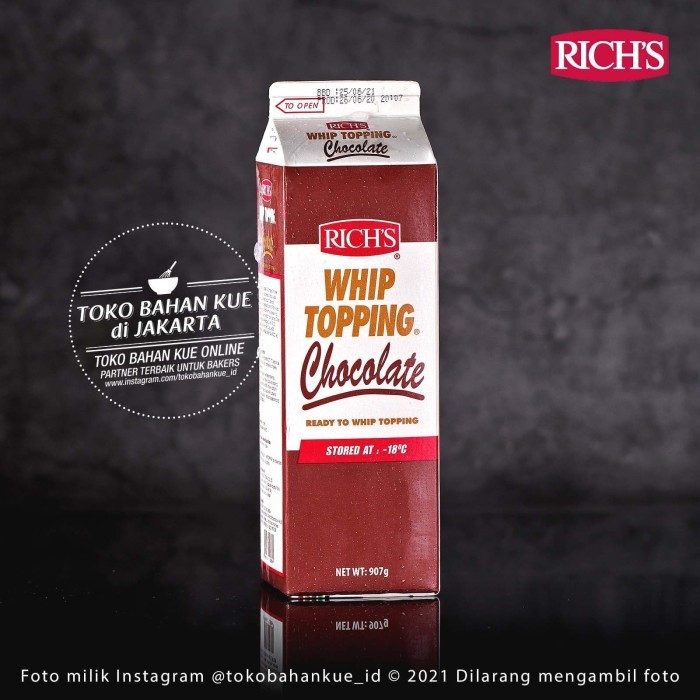 

Richs Chocolate Whip Topping 907Gr Rich'S Whipping Cream Krim Coklat