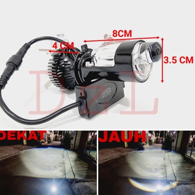 Lampu utama led rtd m01x mini projector h4 projie cut off motor mobil