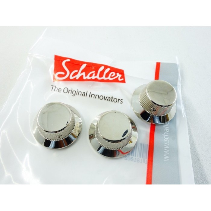 Schaller Stratocaster Knobs Nickel