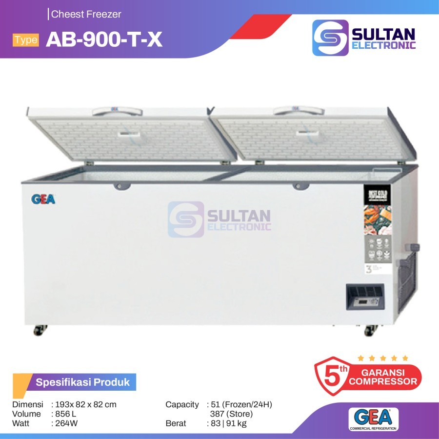 GEA Chest Freezer AB-900-T-X / AB 900 T X / AB-900-TX  Freezer Box Gea 865 Liter