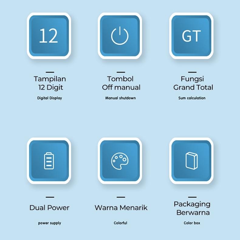 

VIRAL Deli Desktop Calculator / Kalkulator Meja Mini Portable Dual Power Lucu 1200 As23
