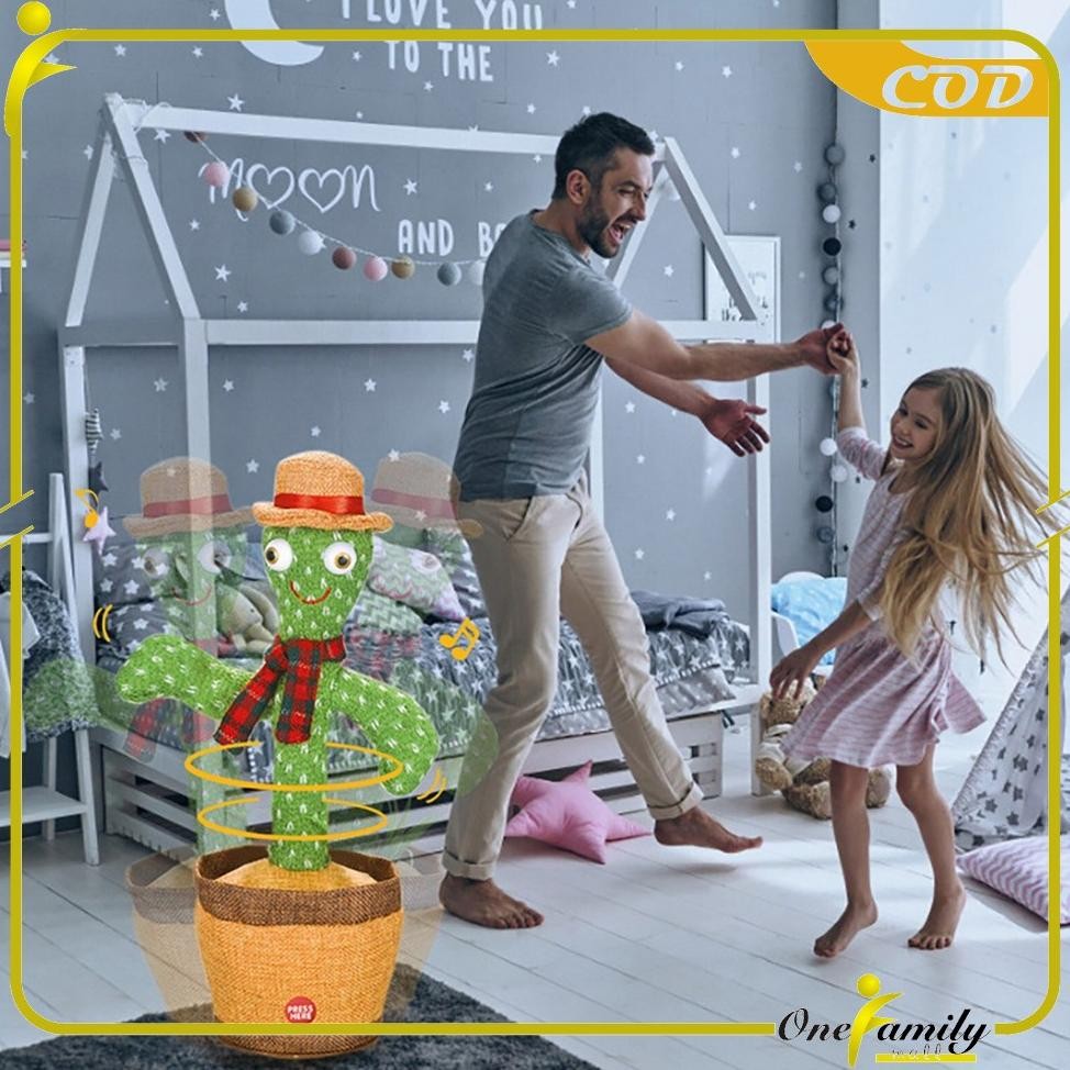 ORIGINAL ONE-M179 Mainan Kaktus Bergoyang Dancing Cactus Boneka Kaktus Goyang dan Bicara Kaktus Joge