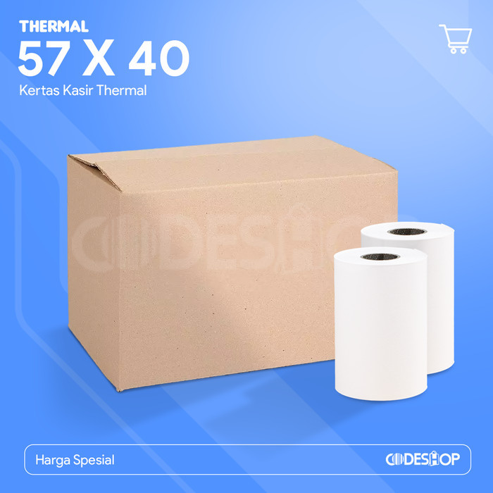 

Terlaris Dus Kertas Thermal Codeshop 57x40 mm Struk Kasir Isi 100 Roll SALE