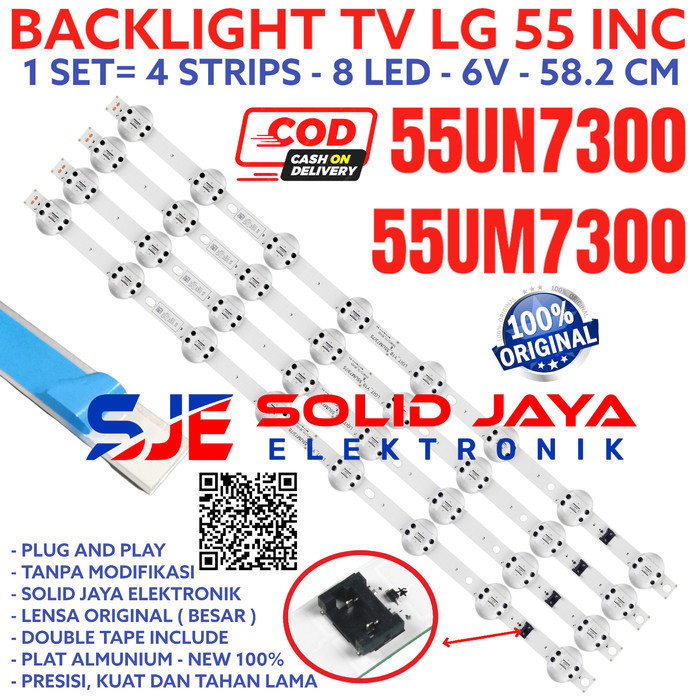 Toko Bakia -- BACKLIGHT TV LG 55 IN 55UM7300 55UN7300 55UM 55UN LAMPU BL 8K 6V KODOK