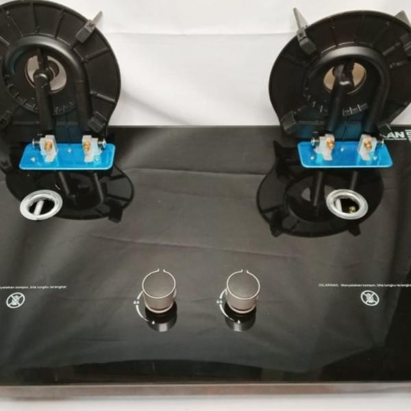 Kompor Tanam Kaca Progas 2 Tungku Riviera (Tungku Kaca Bisa Di Angkat)