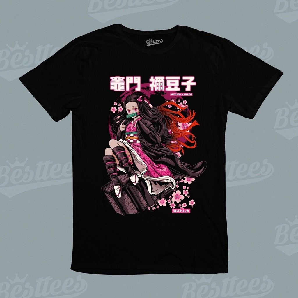 Kaos Anime Nezuko Pembunuh Iblis Kartun Jepang Pria Dewasa
