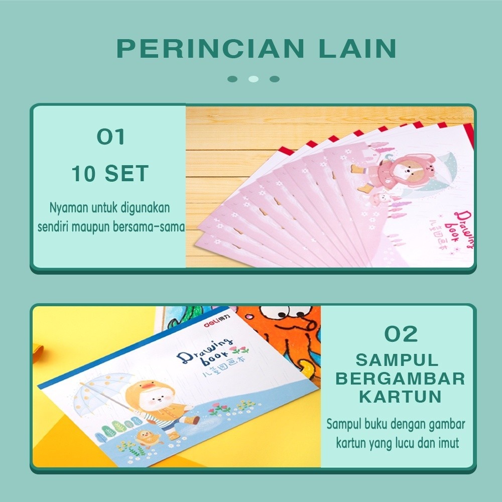 

Deli Painting Book / Buku Gambar 20 Lembar Kertas Tebal Tidak Tembus 73381 73382