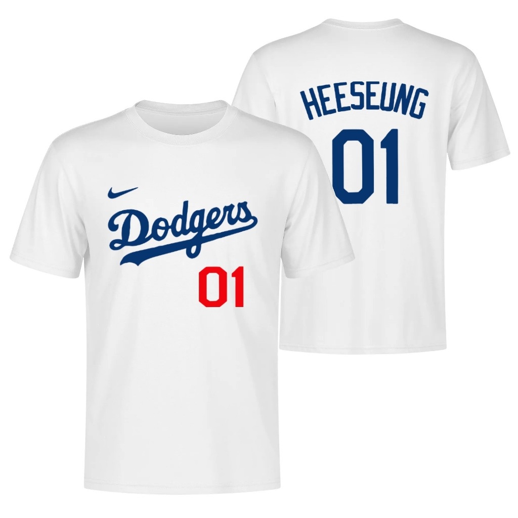 Dodgers Enhypen pure cotton printed T-shirt nomor 1, 4,5,7,10, 7, 23, 99