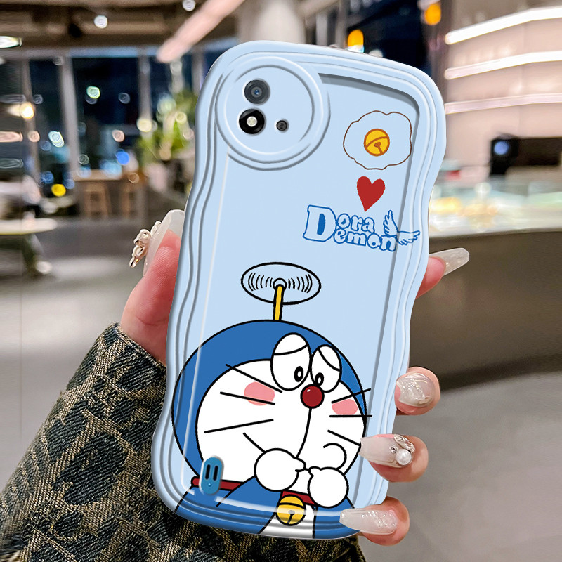 Casing Hp Untuk Realme C20 C20A C11 2021 Case gelombang Sisi Softcase Silikon Doraemon Kesing Casing