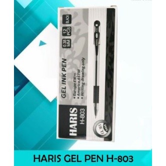 

(12pcs) Pulpen - Pen - Pena - Bolpoin - Bolpen Gel Lancip Hitam Jarum Needle Tip 0.38mm Haris H 803