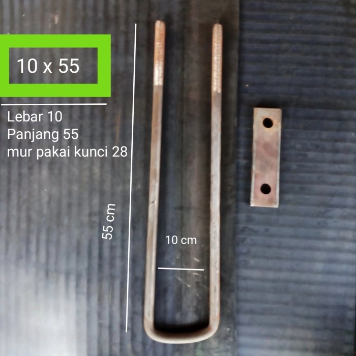 U bolt behel bak lebar 10 cm panjang 55