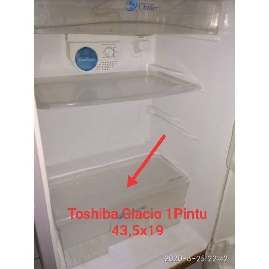 NEW ORI RAK TUTUP BOX SAYUR AKRILIK KULKAS TOSHIBA GLACIO