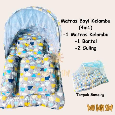 YBS Kasur Matras Bayi Kelambu Bayi Set Bantal Guling Matras Kelambu Premium/ Matras Lipat Kelambu Ba