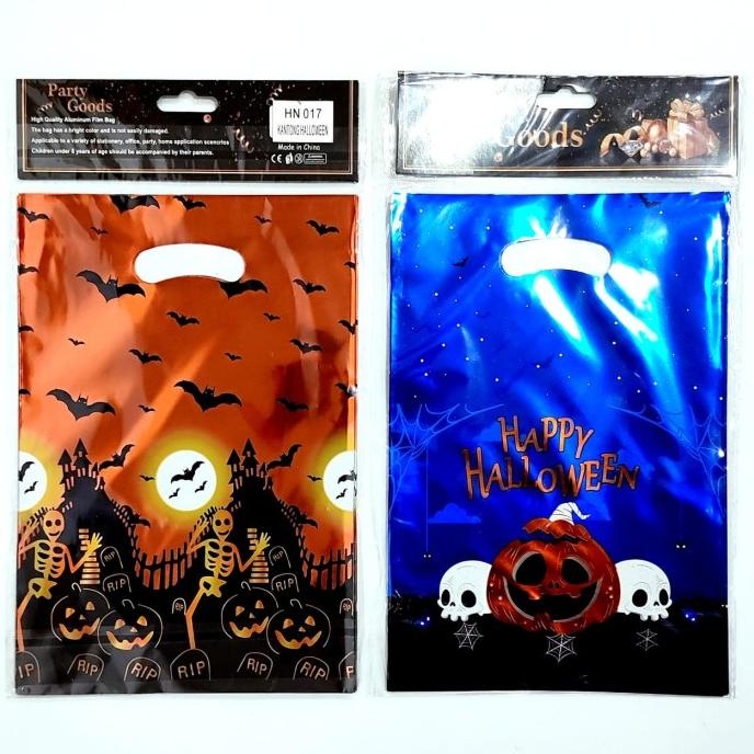 

XCF Kantong Plastik Souvenir Halloween isi 10 Kantong Metalik Tas Kado Sovenir Pesta Haloween Party Goodie Bag Murah Grosir TERLARIS