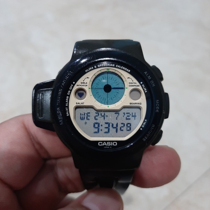 Ba - Jam Tangan Casio Cpw-310 Digital Kompas Arah Kiblat Kalender Hijriah Antik 1999 Japan Rare