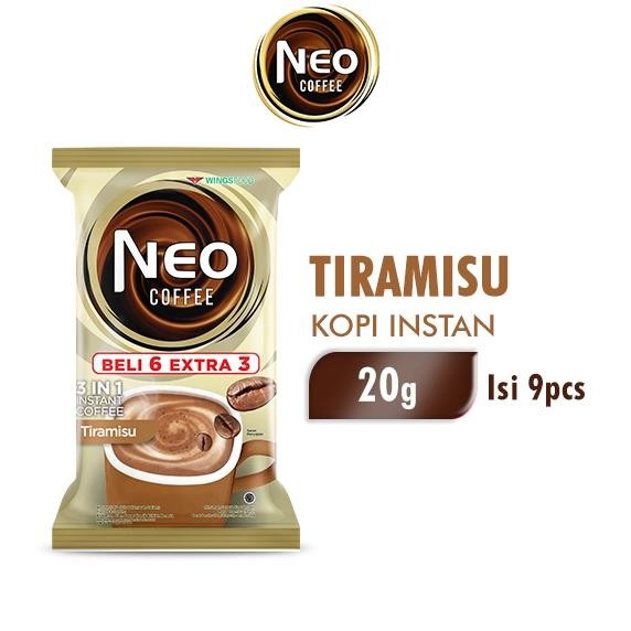 

Neo Coffee Kopi Instan Tiramisu Pack 20 gr isi 6 + 3 pcs