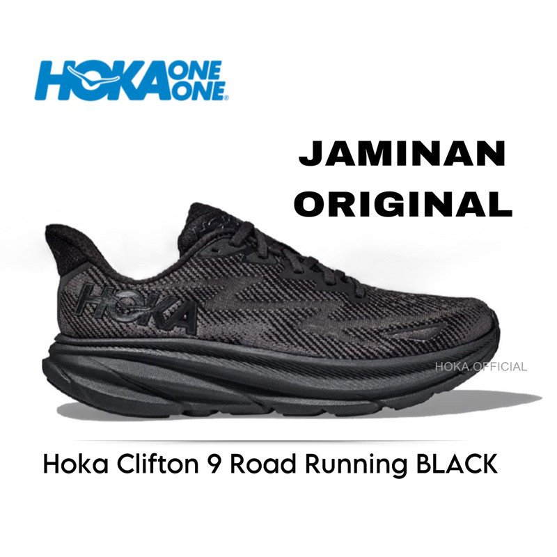 Hoka Clifton 9 Mens Road Running Shoes - Black