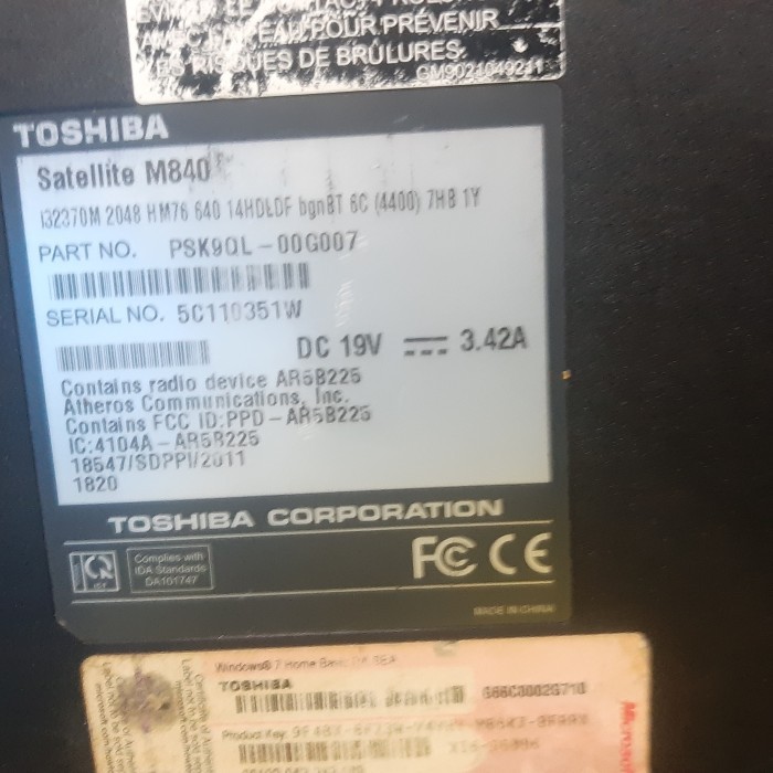 MOBO MAINBOARD TOSHIBA SATELLITE M840