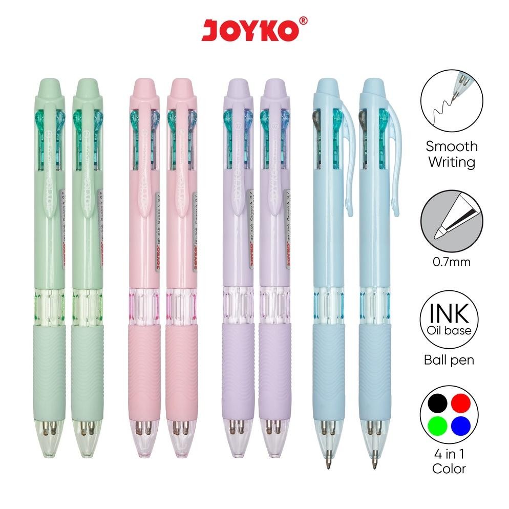 

Ball Pen Pulpen Pena Joyko BP-348 Quaco 4 0.7 mm 4 Warna Colors