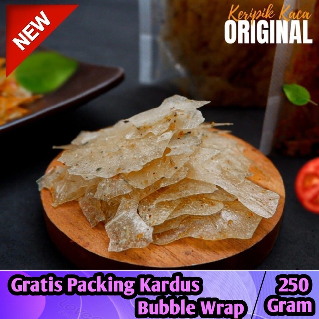 

Keripik Kaca Original 250gram / keripik kaca Asin Gurih - Iqorni Snack