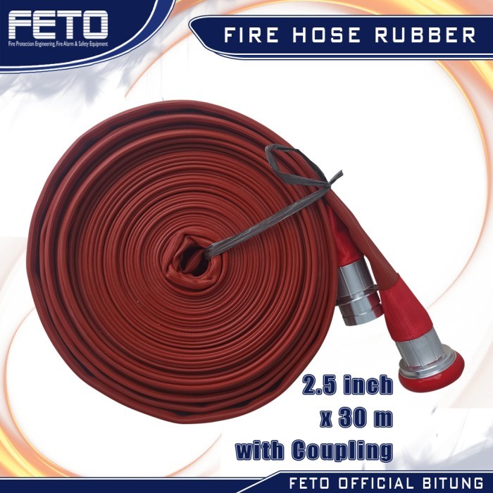 Fire Hose Rubber 2.5" x 30M + Coupling