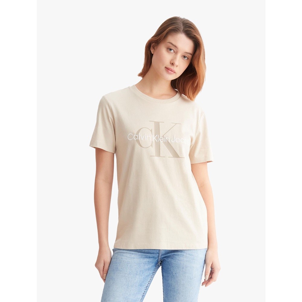 CALVIN KLEIN JEANS  - KAOS WANITA -  ORGANIC COTTON MONOGRAM TEE