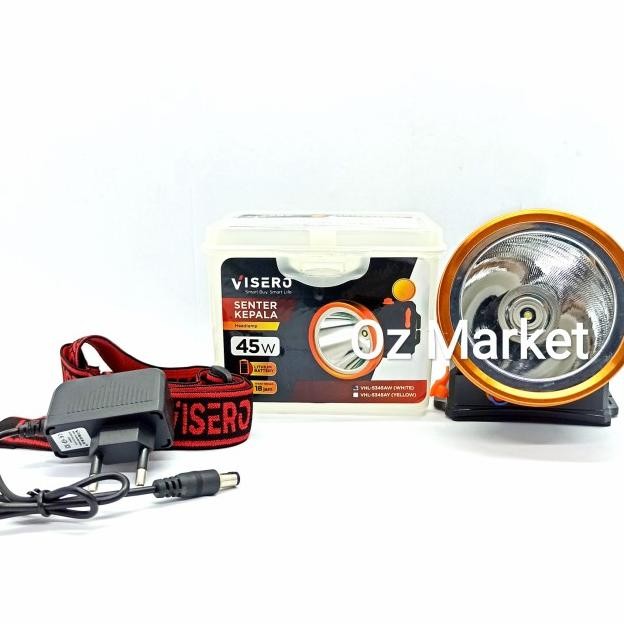 Senter Kepala Head Lamp 45 W Visero Vhl 5345 Cahaya Putih 45 Watt