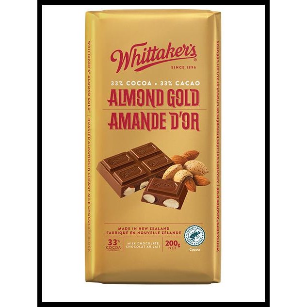 

Whittakers Almond Gold 200 Gr | Permen | Coklat