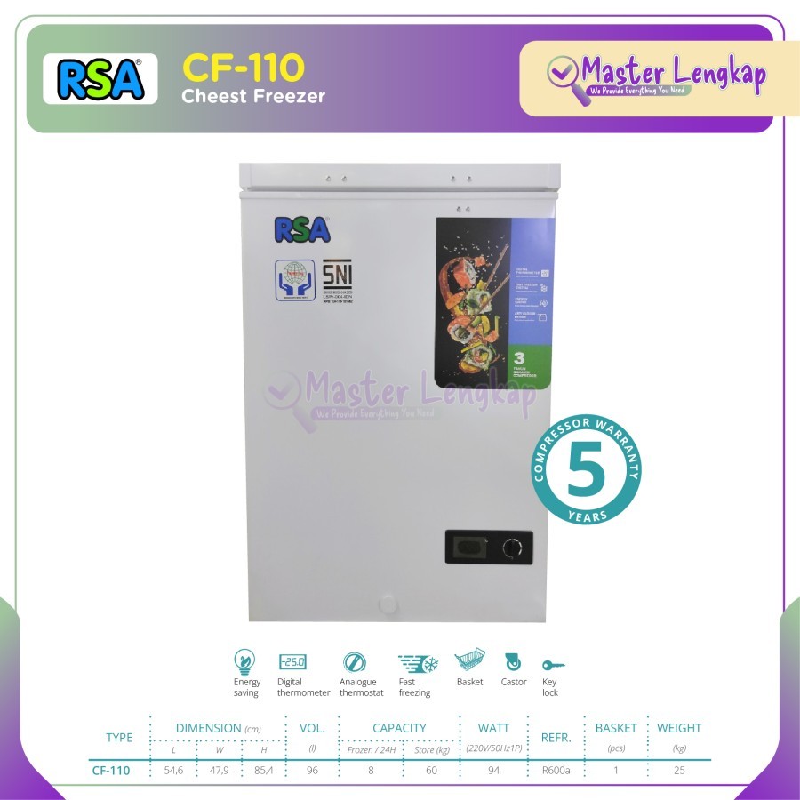 RSA CHEST FREEZER CF-110 / CF110 / CF 110