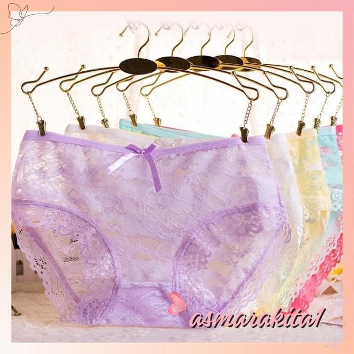 CELANA DALAM WANITA SEXY CELANA RENDA TRANSPARAN C  - MERAH, XL BY ASMARA KITA ISTIMEWA