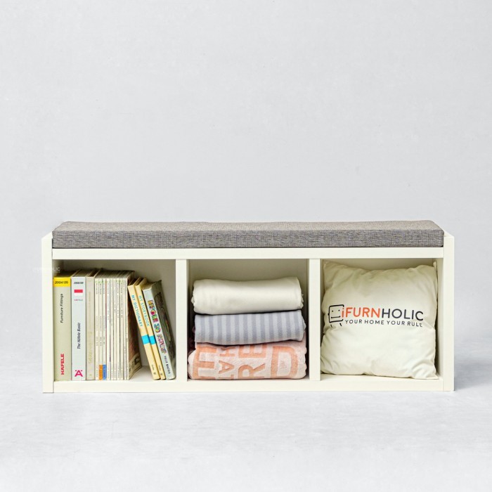 IFURNHOLIC Edwin Bench Storage Bench Kayu Kursi Panjang Rak Sepatu