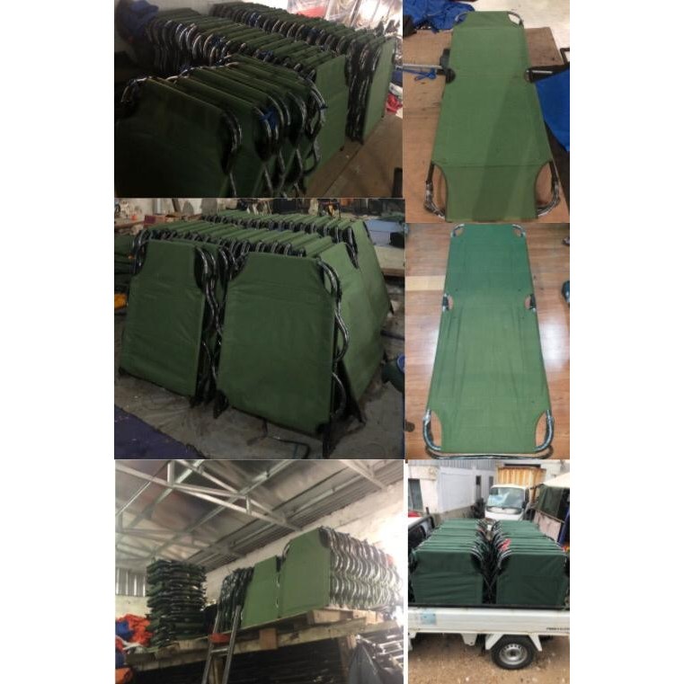 velbed / ranjang /tempat tidur lipat besi model TNI