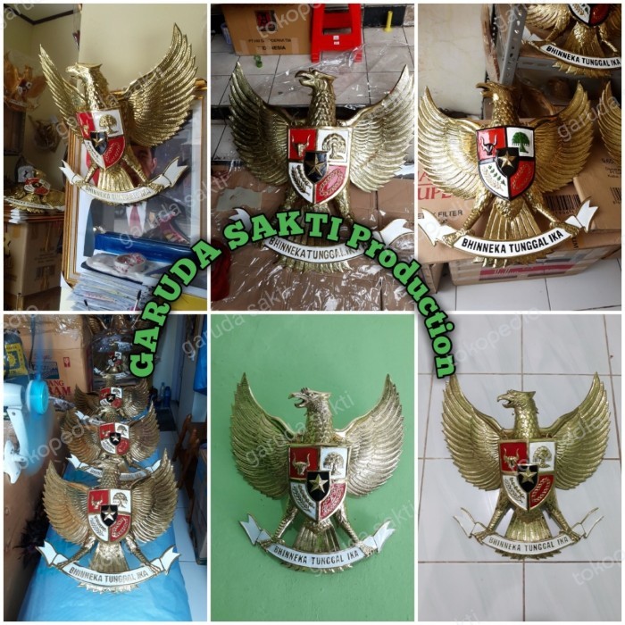 lambang garuda pancasila logam kuningan 40 cm