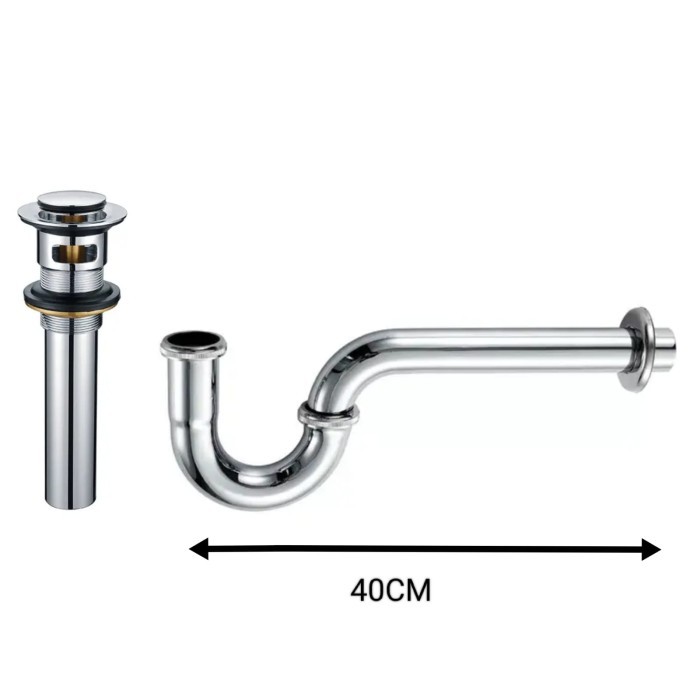 Ready Sifon leher angsa+Afur pencet stenlies/sifon wastafel/panjang 40cm