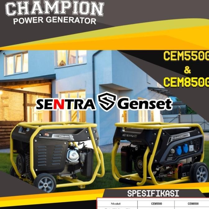 Tersedia Genset 3000 Watt 100% Tembaga Champion Cem 5500