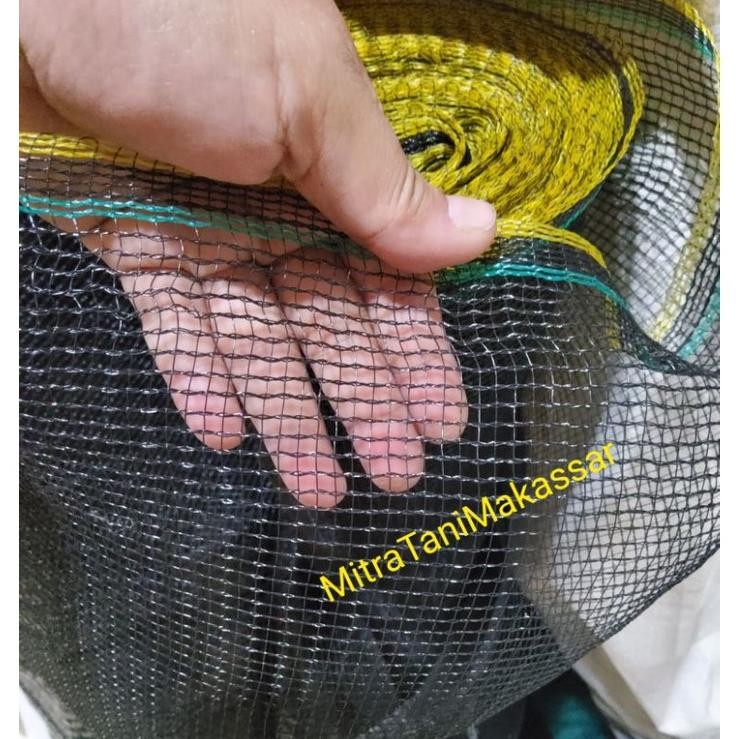 Terlaris Mega ( 10 Meter ) Waring Hitam Jaring Pagar Pembatas Tanaman Ternak Dan Keramba Lebar 1,2M 