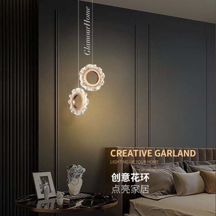 Terbaru Lampu Gantung Modern Gold Sunflower Led / Lampu Gantung Kamar Tidur