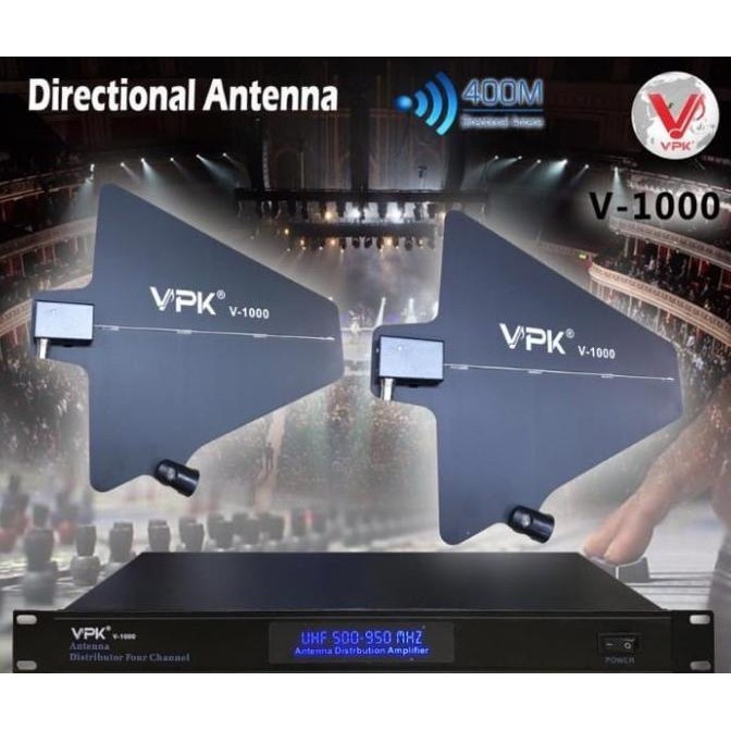 Penguat Sinyal Mic Wireless Vpk V1000 Antena Mic Wireless Vpk V 1000  Ready