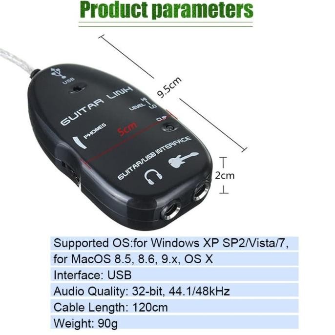 Terkini Guitar Link Usb Interface Penghubung Komputer Soumd Card Effector