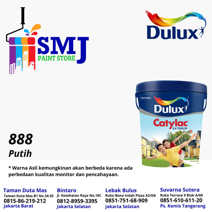 CAT TEMBOK EXTERIOR DULUX CATYLAC EXTERIOR PUTIH 888 25 KG