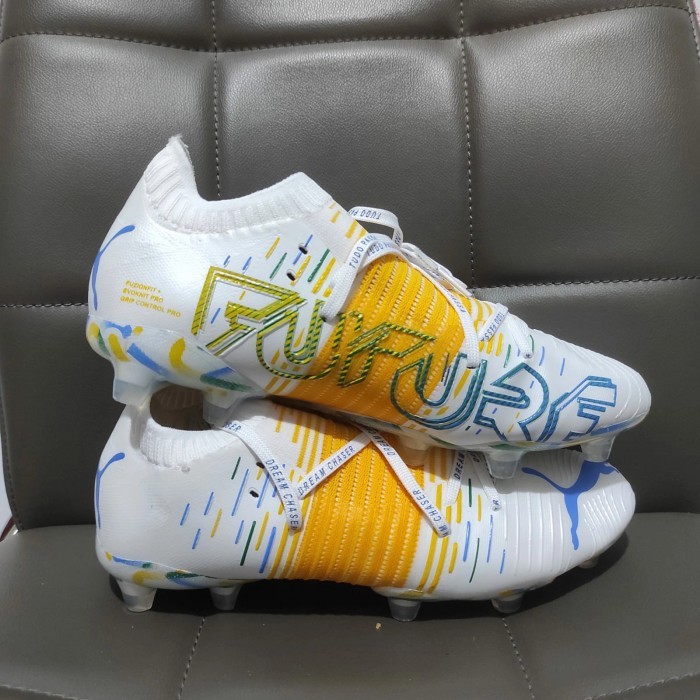 Sepatu Bola Puma Future Z White Yellow 1.1 Fg - Sepatu Neymar Soccer