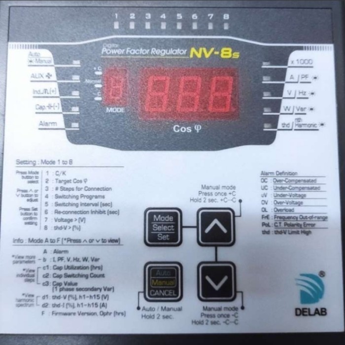 Promo Power Factor Regulator 8 Step Nv -8 Brand Delab