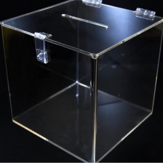 Acrylic Kotak Saran/Kotak Amal/Kotak Undian Tebal 5Mm. 30X30X45Cm