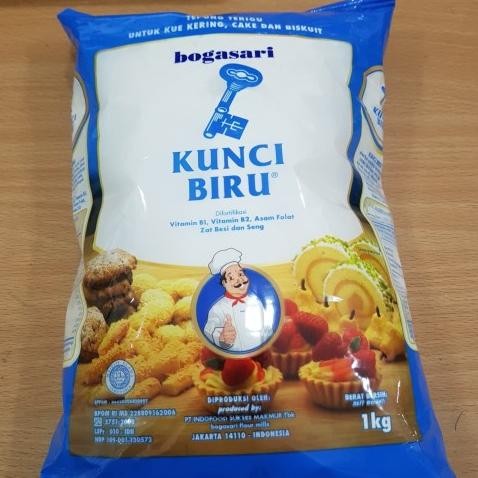

Bogasari Tepung Terigu Premium Kunci Biru 1kg Protein Sedang Flour