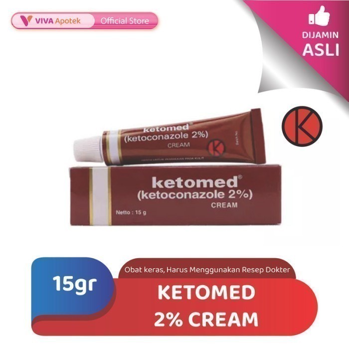 Ketomed 2% Cream / Ketoconazole / Panu / Kutu Air (15 Gram)