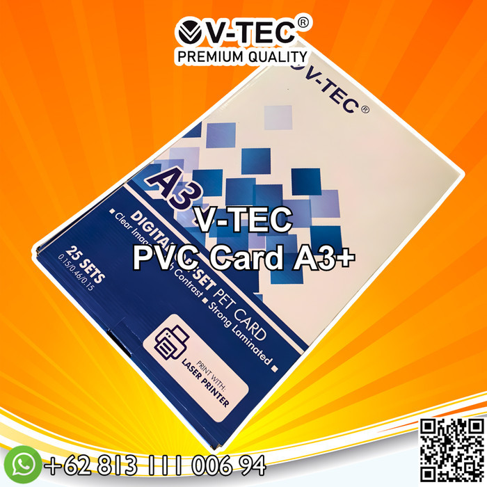 

VTEC PVC ID Card PET Instant Laser Digital Print A3+ V-Tec - Packk