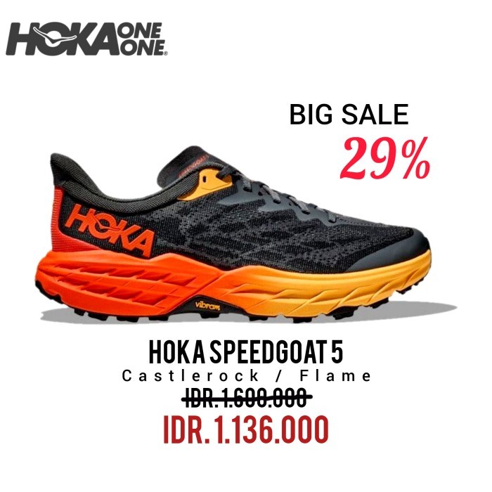 HOKA SPEEDGOAT 5 CASTLEROCK / FLAME MEN'S 100% ORIGINAL